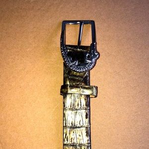 Fennix Men’s Olive Metallic Genuine Alligator belt